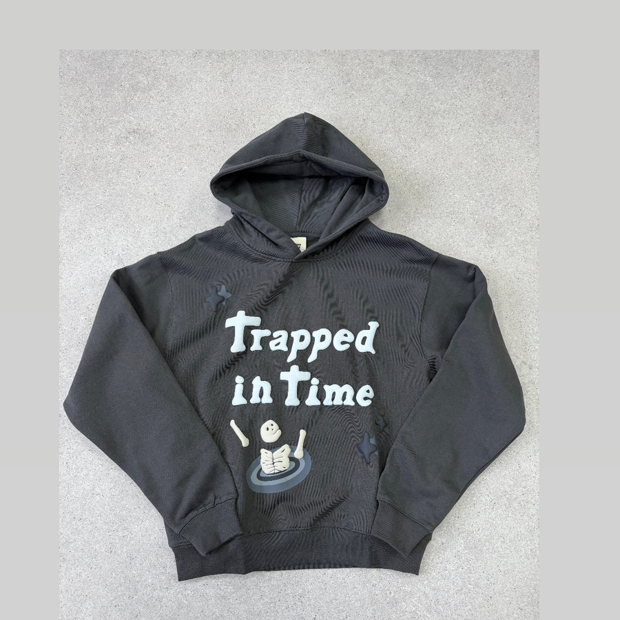 BROKEN PLANET MARKET TRAPPED IN TIME HOODIE SOOT BLACK