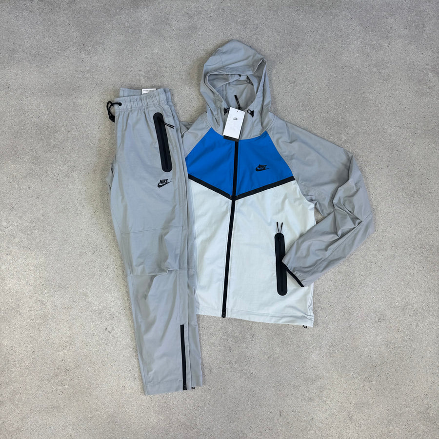 NIKE TECH WOVEN TRACKSUIT - GREY ROYAL BLUE