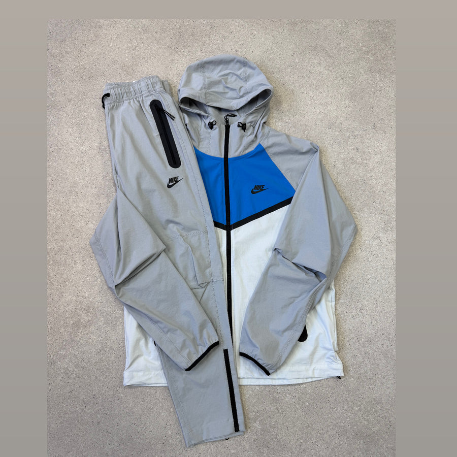 NIKE TECH WOVEN TRACKSUIT - GREY ROYAL BLUE
