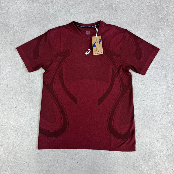 ASICS Seamless Performance T-Shirt Maroon