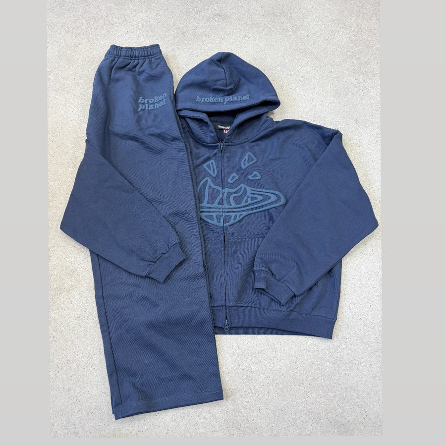 BROKEN PLANET DEEP NAVY ZIP UP TRACKSUIT SET