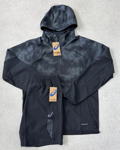 ASICS Asia Exclusive Black/Grey tracksuit with Shorts