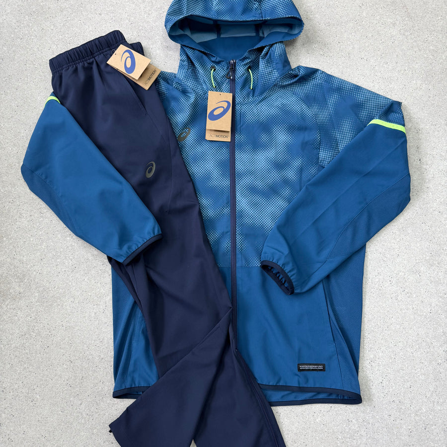 ASICS WATERPROOF CAMO WINDRUNNER SET NAVY
