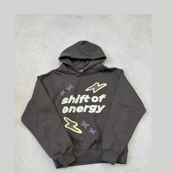 BROKEN PLANET SHIFT OF ENERGY HOODIE DARK BROWN