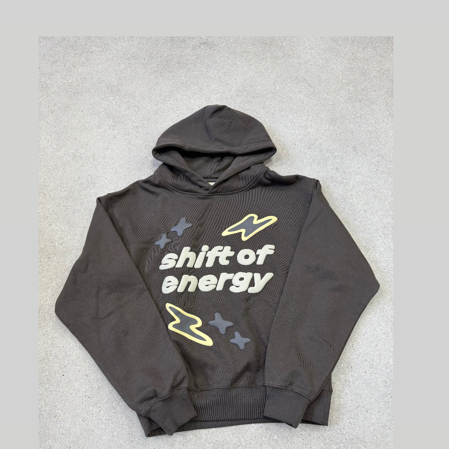 BROKEN PLANET SHIFT OF ENERGY HOODIE DARK BROWN