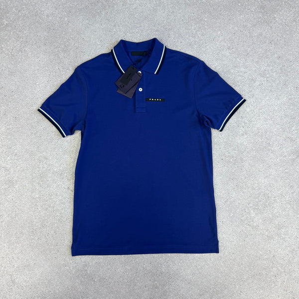PRADA PIQUET SHORT SLEEVE POLO BLUE