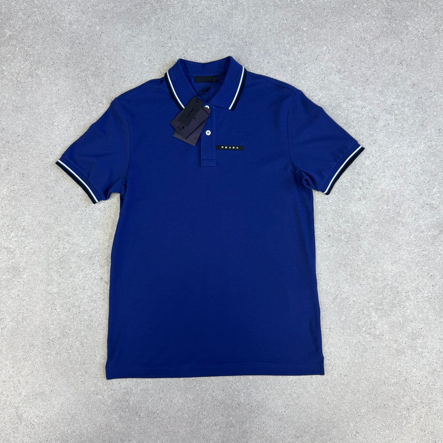 PRADA PIQUET SHORT SLEEVE POLO BLUE