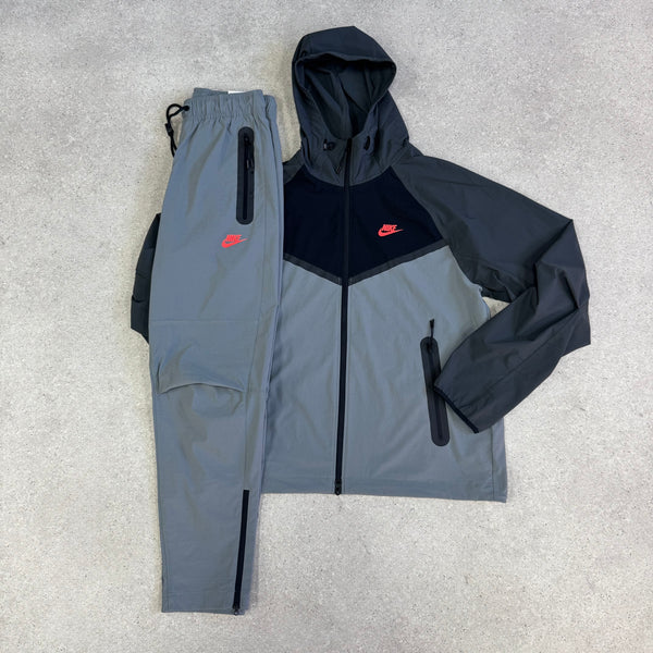 NIKE TECH WOVEN TRACKSUIT - GREY AND BLACK