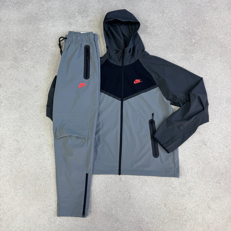 NIKE TECH WOVEN TRACKSUIT - GREY AND BLACK