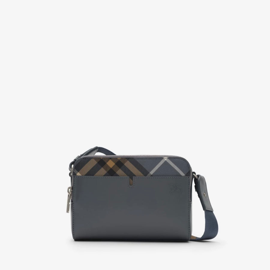 Burberry Pop Check Crossbody Bag - Wave Blue